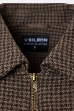 Silbon Casacos-Blusão pied-de-poule Castanho
