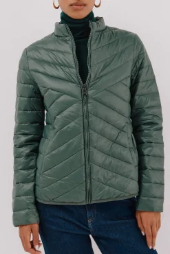 Cortefiel Sobretudos|Casacos-Blusão reversível de penas Verde