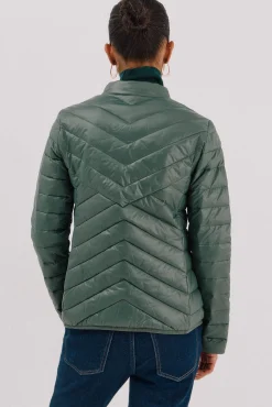 Cortefiel Sobretudos|Casacos-Blusão reversível de penas Verde