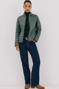 Cortefiel Sobretudos|Casacos-Blusão reversível de penas Verde