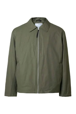 Selected Casacos-Blusão técnica repelente à água Verde