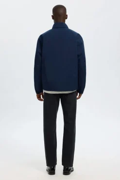 Selected Casacos-Blusão técnica resistente à água Azul