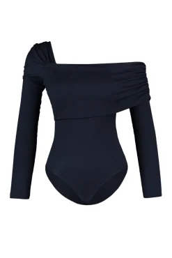 Trendyol Camisolas-Body de malha justa preto