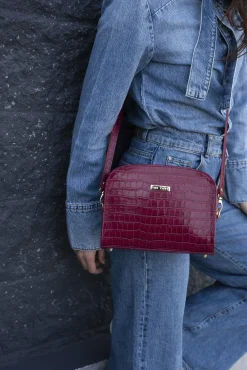 The Code Malas-Bolsa Cassandra em pele framboesa Granada