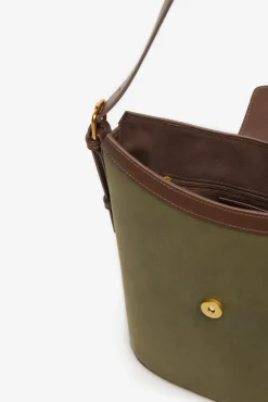 Cortefiel Malas-Bolsa com fivela bimateria Verde