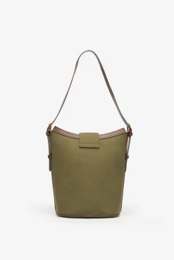 Cortefiel Malas-Bolsa com fivela bimateria Verde