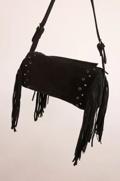 Slowlove Malas-Bolsa de barril com franjas Preto