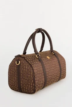 Pedro del Hierro Malas-Bolsa de boliche jacquard Marrom