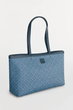 Pedro del Hierro Malas-Bolsa de compras com monograma Azul