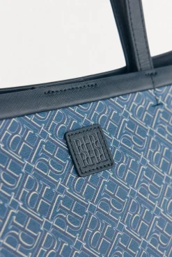 Pedro del Hierro Malas-Bolsa de compras com monograma Azul