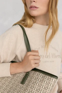 Pedro del Hierro Malas-Bolsa de compras com monograma Verde