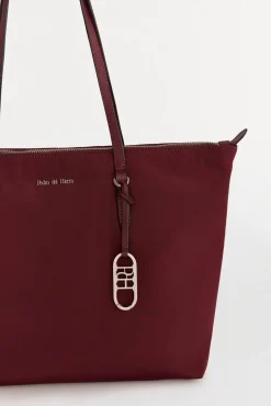 Pedro del Hierro Malas-Bolsa de compras de nylon com fecho-éclair Bordeaux