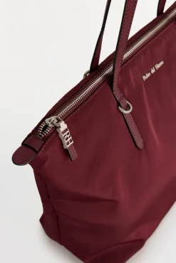 Pedro del Hierro Malas-Bolsa de compras de nylon com fecho-éclair Bordeaux