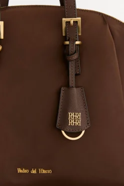 Pedro del Hierro Malas-Bolsa de compras de nylon com fivelas Marrom
