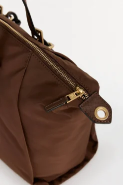 Pedro del Hierro Malas-Bolsa de compras de nylon com fivelas Marrom