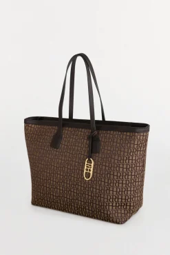 Pedro del Hierro Malas-Bolsa de compras jacquard Marrom
