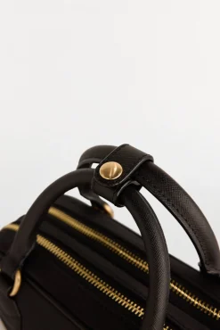 Pedro del Hierro Malas-Bolsa de mala de tiracolo de nylon com zíper Preto