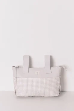 Women'secret Maternidade-Bolsa de nécessaire "maternity" média em xadrez cinza cinzento