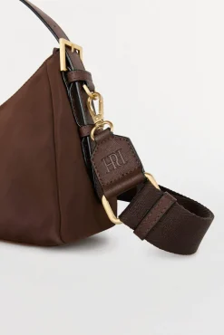 Pedro del Hierro Malas-Bolsa de ombro de nylon com fivelas Marrom