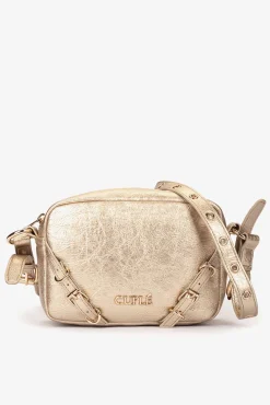 Cuplé Malas-Bolsa de ombro em couro tecnológico Dourado