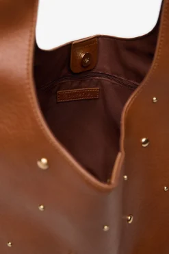 Cortefiel Malas-Bolsa hobo cravejada Castanho