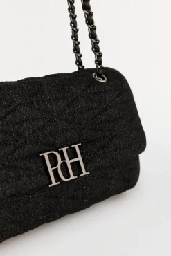 Pedro del Hierro Malas-Bolsa mala de tiracolo acolchoada com corrente Cizento