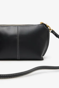 Cortefiel Malas-Bolsa tiracolo básica com costura Preto