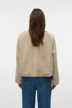 Vero Moda Sobretudos|Casacos-Bomber com efeito pelo Tostado