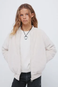 Springfield Kids Sobretudo|Casacos-Bomber de cabelo de menina bege