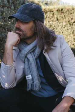 elPulpo Gorrás-Boné bordado lavado Cinzento