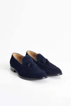 PuroEGO Sapato Social-Borlas de pele com croute Azul