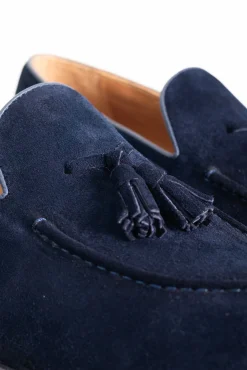 PuroEGO Sapato Social-Borlas de pele com croute Azul