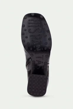 Hispanitas Saltos|Calçado De Couro-Bota Botins quadrado e bainha MARSEILLE Preto