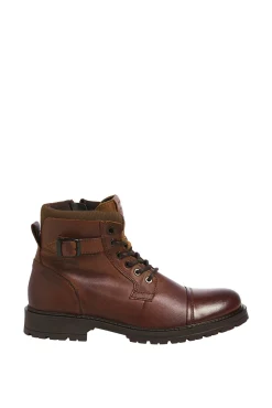 Jack & Jones Botas-Bota com fivela de pele castanho