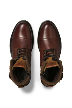 Jack & Jones Botas-Bota com fivela de pele castanho