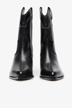 Cortefiel Botas|Saltos-Bota cowboy pele Preto