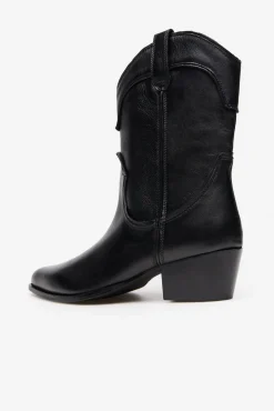 Cortefiel Botas|Saltos-Bota cowboy pele Preto