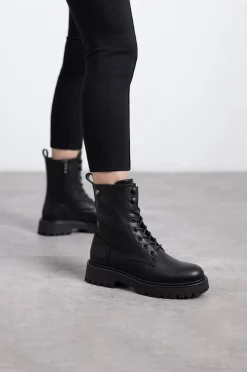 XTI Botas|Botins-Bota de amarrar preto