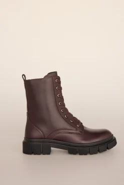 Pedro del Hierro Saltos|Botas-Bota de combate de pele Bordeaux