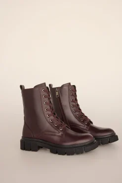 Pedro del Hierro Saltos|Botas-Bota de combate de pele Bordeaux