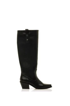 MTNG Saltos|Botas-Bota de cowboy alta do Texas preto