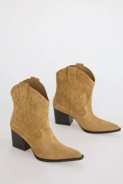 Slowlove Saltos|Calçado De Couro-Bota de croute de Botins Castanho