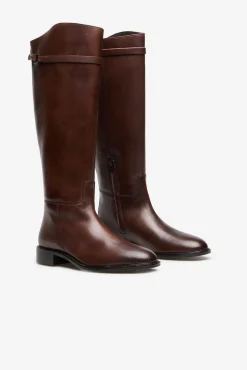 Cortefiel Botas|Calçado De Couro-Bota de montaria de pele Castanho