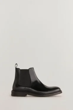 Pedro del Hierro Botas-Bota de pele com elásticos laterais Preto