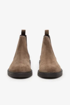 Cortefiel Botas-Bota de pele com elásticos laterais Castanho