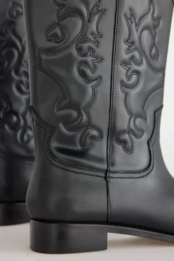 Slowlove Botas|Calçado De Couro-Bota de pele plana Preto