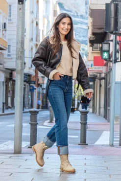 Panama Jack Saltos|Botas-Bota feminina baixa Tostado