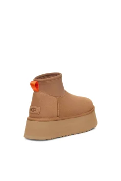 Ugg Botas|Calçado De Couro-Bota feminina clássica Mini Dipper Castanho
