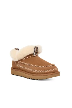 Ugg Botas|Calçado De Couro-Bota feminina clássica Ultra Mini Alpine Castanho