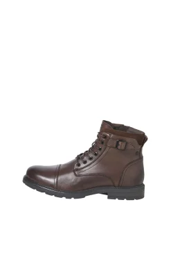 Jack & Jones Botas-Botas altas de couro castanho